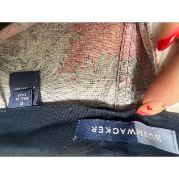 BUSHWACKER PENCIL SKIRT SPANDEX BLEND RED BLUE FLORAL WOMENS 6 - Picture 6 of 7